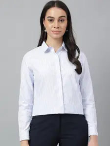English Navy New Opaque Striped Formal Shirt