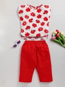 M'andy Girls Printed Pure Cotton Top with Trousers