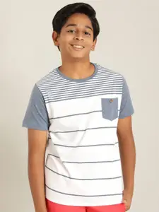 Indian Terrain Boys Striped Pure Cotton T-shirt