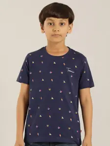 Indian Terrain Boys Conversational Printed Pure Cotton T-shirt