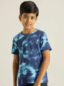 Indian Terrain Boys Tie & Dyed Pure Cotton T-shirt