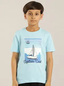 Indian Terrain Boys Graphic Printed Pure Cotton T-shirt