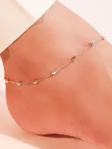 Zavya Women 925 Pure Silver Rose Gold-Plated Anklet