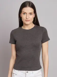 NoBarr Round Neck Knitted Fitted Top