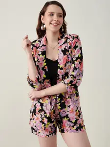 JUNE & HARRY Women Printed Front Open Comfort-Fit Blazer