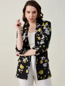 JUNE & HARRY Women Floral Printed Front Open Comfort-Fit Casual Blazer