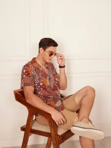 DENNISON Block Printed Oversized Casual Shirt