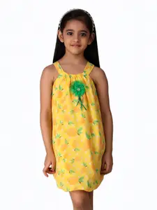 Creative Kids Girls Conversational Printed Sleeveless Balloon Dress