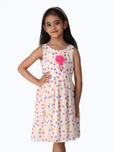 Creative Kids Girls Polka Dot Printed Fit & Flare Dress