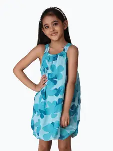Creative Kids Girls Floral Printed Sleeveless Balloon Dress