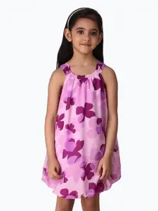 Creative Kids Girls Floral Printed Sleeveless Balloon Dress