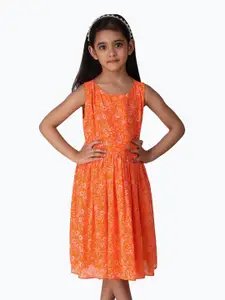 Creative Kids Girls Floral Printed Fit & Flare Dress