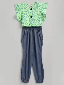 M'andy Girls Printed Pure Cotton Top with Pyjamas