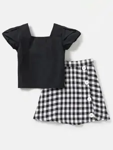 M'andy Girls Pure Cotton Top with Skirt