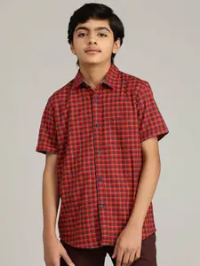 Indian Terrain Boys Classic Tartan Checked Pure Cotton Casual Shirt
