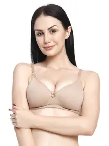 Innocence Brown Solid Non-Wired Lightly Padded Push-Up Bra BBAPLIN36550_32