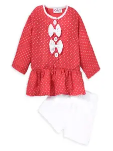 M'andy Girls Printed Pure Cotton Top with Shorts