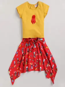 M'andy Girls Pure Cotton Top with Skirt