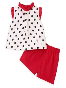 M'andy Girls Printed Pure Cotton Top with Shorts