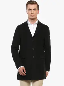 Bruun & Stengade Men Black Single-Breasted Self Design Casual Coat