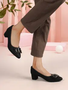 ICONICS Embellished Block Pumps with Buckles