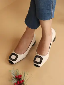 ELLE Embellished Block Pumps