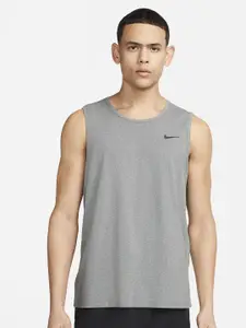 Nike Dri-FIT Hyverse Brand Logo Printed Short-Sleeve Fitness Tank Tshirt