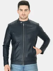 TBOJ Mandarin Collar Leather Anti Odour Jacket