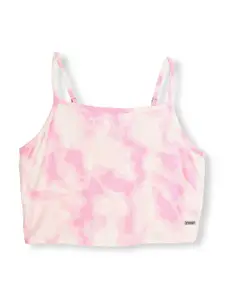 Pepe Jeans Girls Abstract Printed Fitted Crop Top