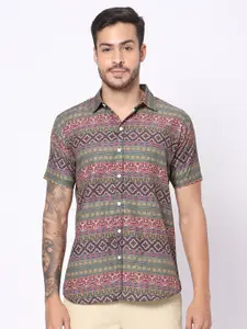 N AND J Ethnic Motifs Printed Classic Casual Shirt