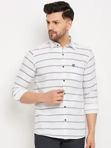 Duke Slim Fit Horizontal Striped Cotton Casual Shirt