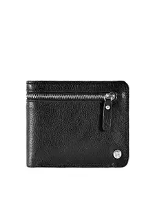 Eske Men Textured Leather Two Fold Wallet