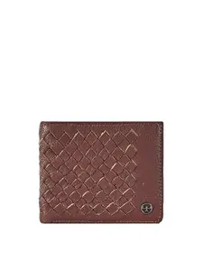 Eske Men Textured Leather Two Fold Wallet