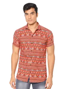N AND J Classic Opaque Ethnic Motifs Printed Casual Shirt