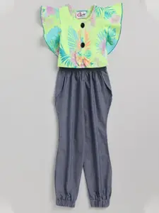 M'andy Girls Printed Pure Cotton Top with Pajama