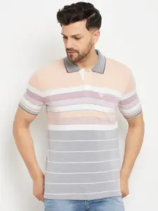 Duke Striped Polo Collar Regular Fit Cotton T-shirt