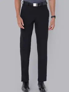 V Dot Men Black Slim Fit Trousers