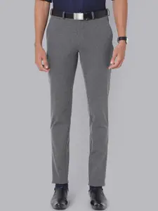 Van Heusen Sport Men Self Design Slim Fit Formal Trousers