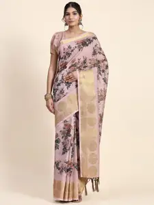 RACHNA Floral Printed Zari Art Silk Banarasi Saree