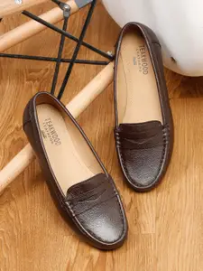 Teakwood Leathers Women Textured Leather Loafers Casual Shoes