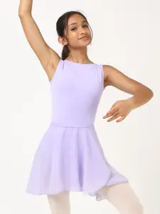 IKAANYA Girls Ballet Camisole Leotard And  Skirt