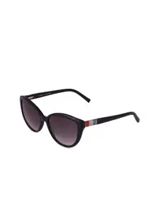 Tommy Hilfiger Tommy Hilfiger Women Grey Lens & Black Cateye Sunglasses with UV Protected Lens