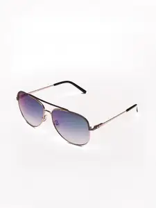 Tommy Hilfiger Tommy Hilfiger Men Green Lens & Gold-Toned Aviator Sunglasses with UV Protected Lens