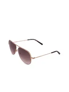Tommy Hilfiger Tommy Hilfiger Men Brown Lens & Gold-Toned Aviator Sunglasses with UV Protected Lens