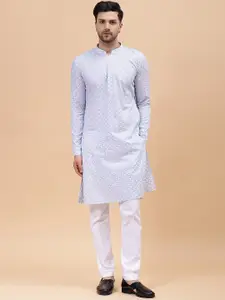 See Designs Geometric Embroidered Pure Cotton Kurta