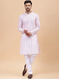 See Designs Ethnic Embroidered Mandarin Collar Pure Cotton Kurta