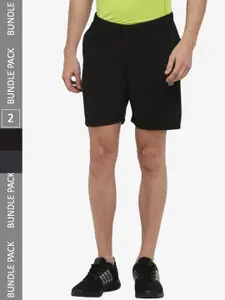 Alan Jones Men Pack Of 2 Slim Fit Mid-Rise Sports Shorts