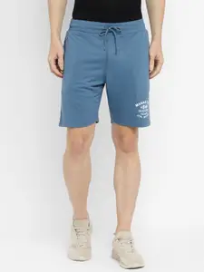 Alan Jones Men Mid-Rise Typography Printed Casual Cotton Shorts