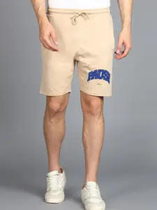 Alan Jones Men Mid-Rise Typography Printed Casual Cotton Shorts