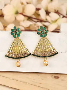 ANIKAS CREATION Gold Plated Triangular Shape Jhumkas